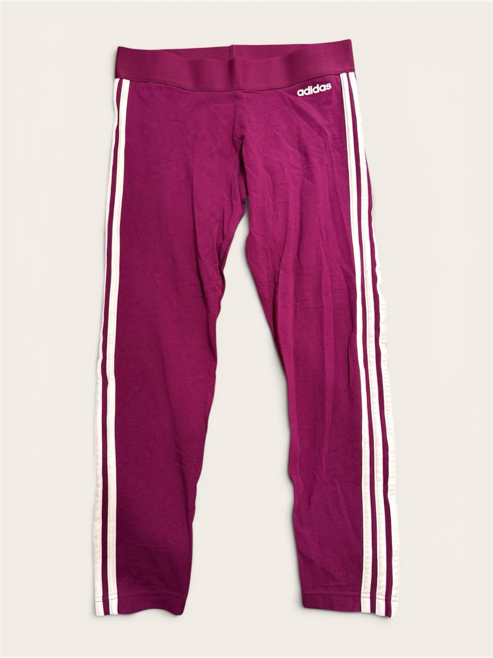 adidas Women’s Purple Leggings with White Side Stripes
